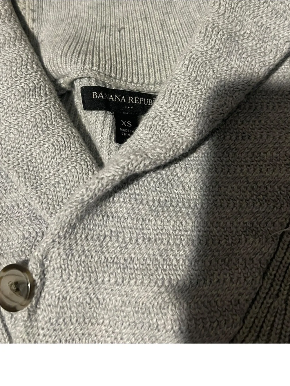 Men's Shawl Collar Knit Sweater - Light Gray